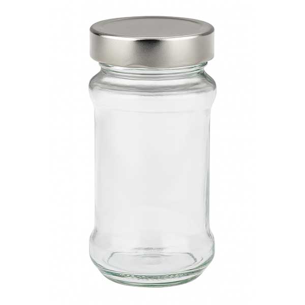 390ml Verre rond avec couvercle BasicSeal argent UNiTWIST