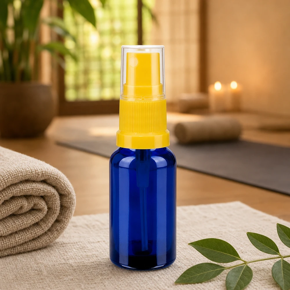 Vaporisateur 20ml jaune/tr. STD BlueLine UT18/20 Flacon pompe pratique de 20 ml pour les voyages et les déplacements BlueLine UT18/20