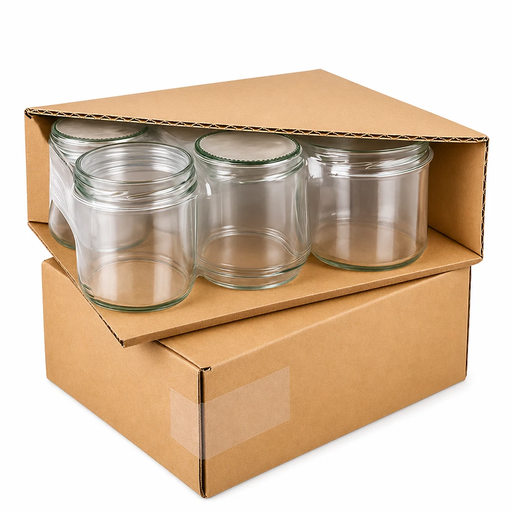 Emballage de bocaux ronds de 795ml avec couvercles à fleurs menthe en carton, livraison professionnelle des bocaux