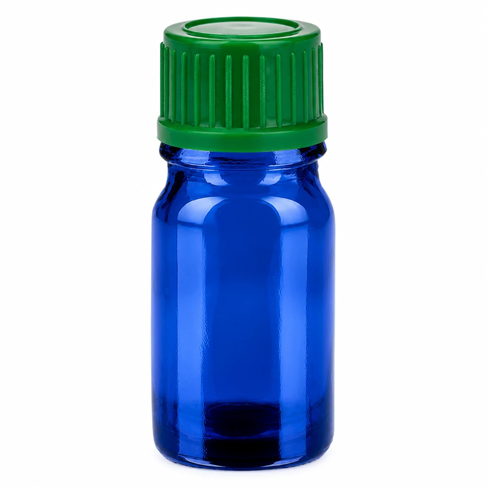 Flacon de 5ml 11mm SV vert STD BlueLine UT18/5 Flacon d'échantillon de 5ml en verre bleu avec bouchon vert idéal pour le laboratoire et l'analyse