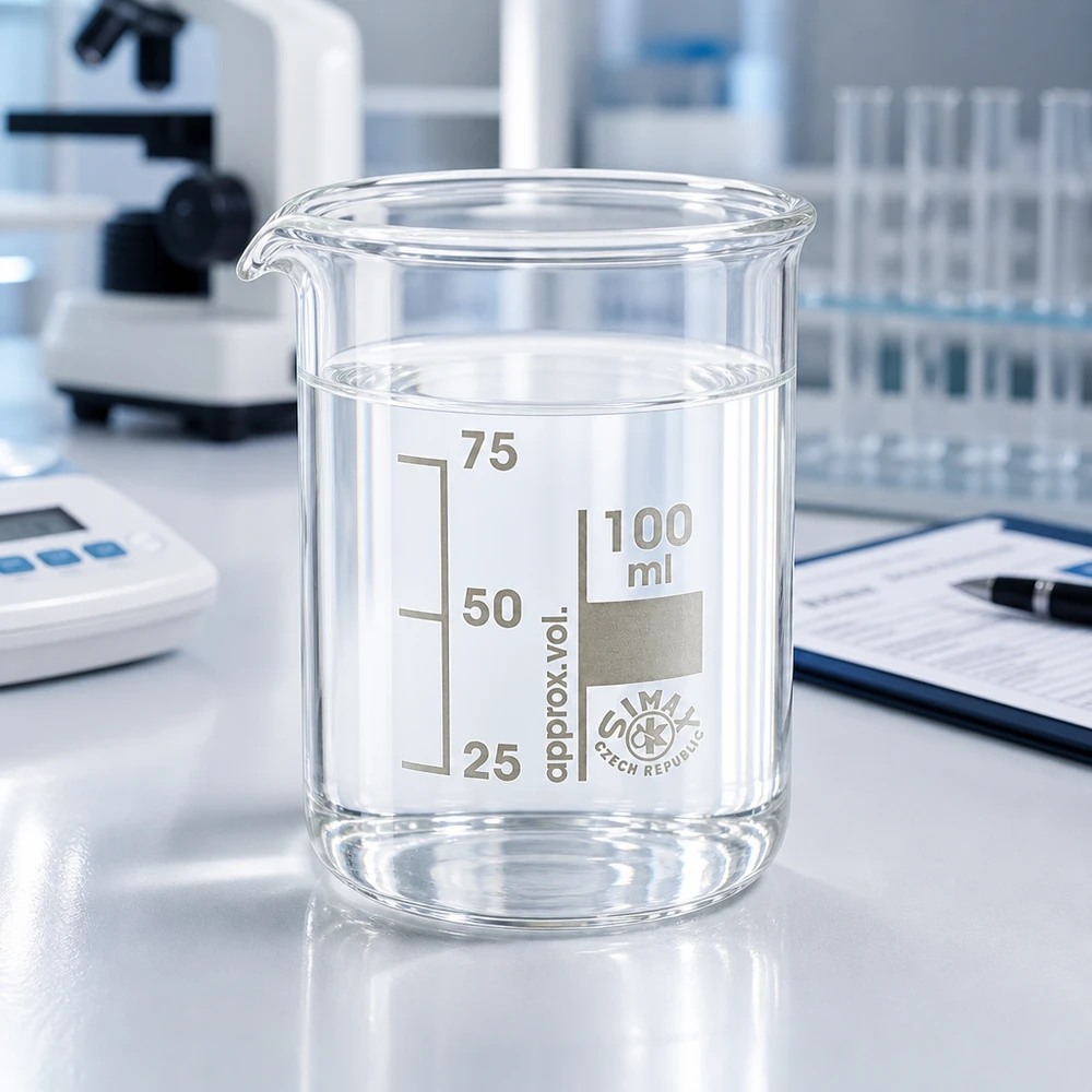 Bécher transparent 100ml en verre borosilicaté avec échelle de volume précise pour les applications de laboratoire