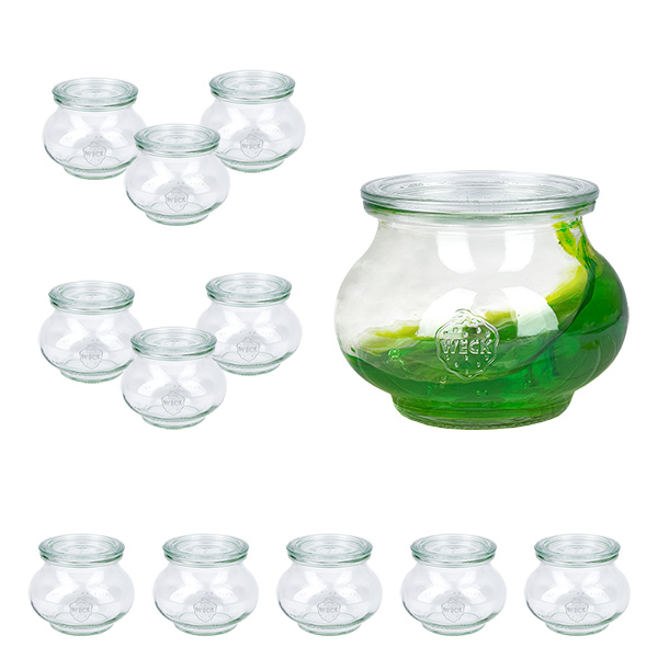 12 pots Weck 220ml verres à bijoux, 1/4L verres renversés