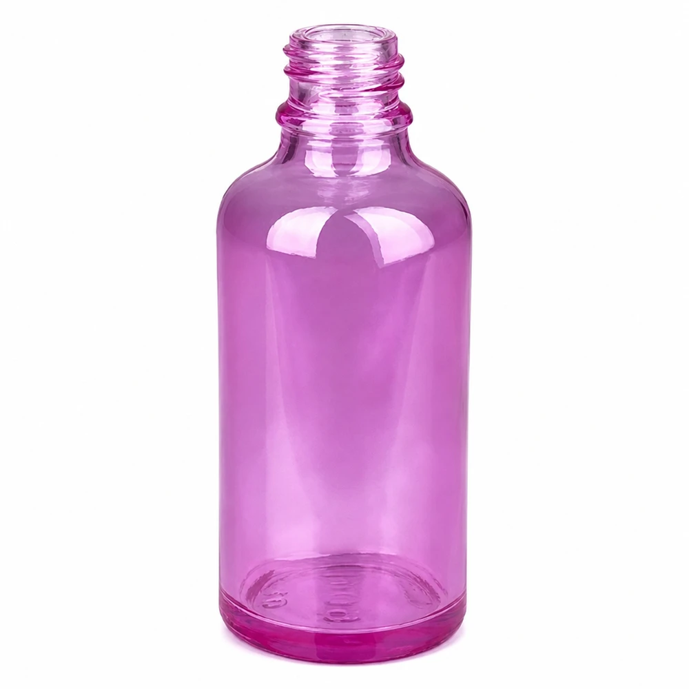 Vaporisateur nasal de 50ml blanc/transparent standard PurpleLine. UT18/50 Flacon médical de 50 ml en violet transparent pour les sprays nasaux - verre de qualité supérieure