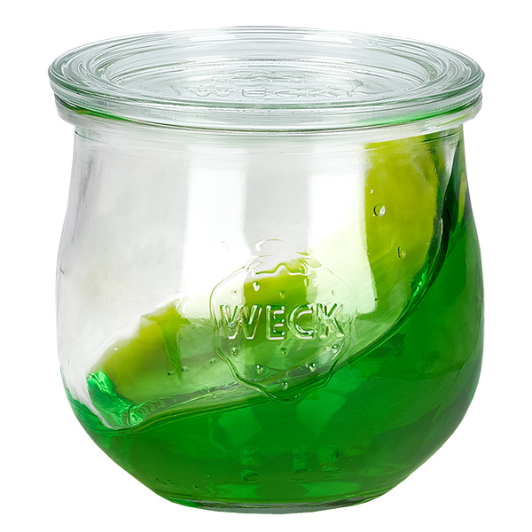 Lot de 18 bocaux Weck 370ml verre tulipe avec 18 couvercles en verre