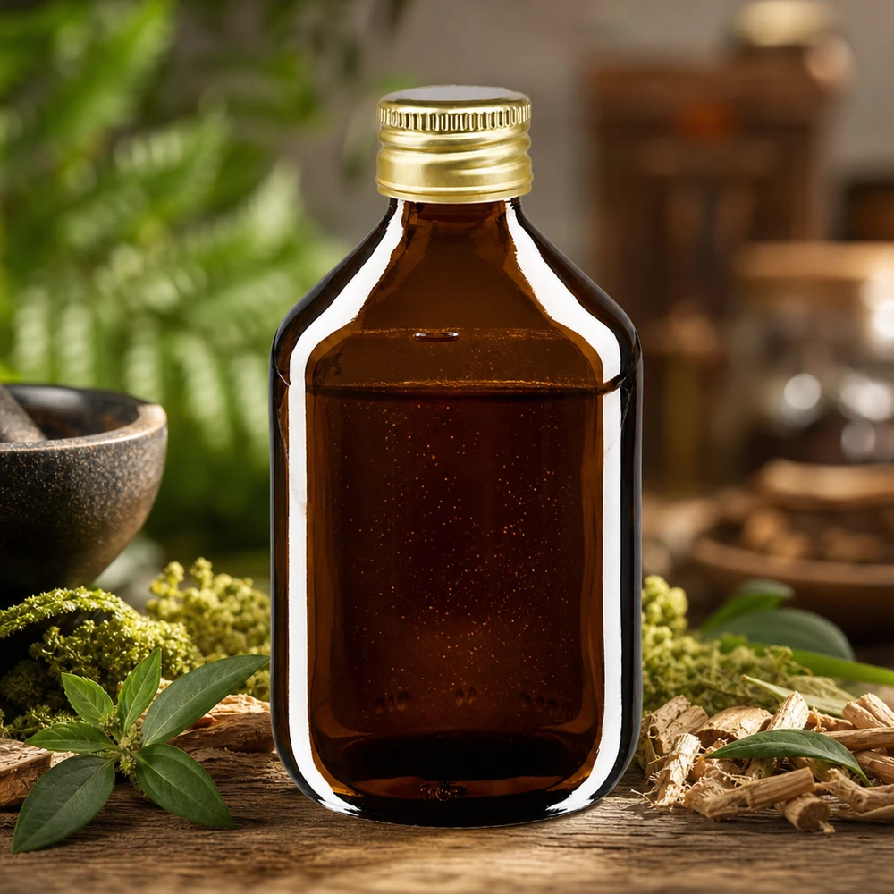 Bouteille médicale de 300ml brune avec bouchon en aluminium or Bouteille en verre marron pratique de 300 ml avec bouchon en aluminium sûr pour les teintures d'herbes