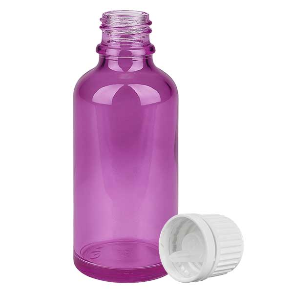 Flacon compte-gouttes 50ml 0,7mm blanc Originalité Bouchon à vis PurpleLine UT18/50