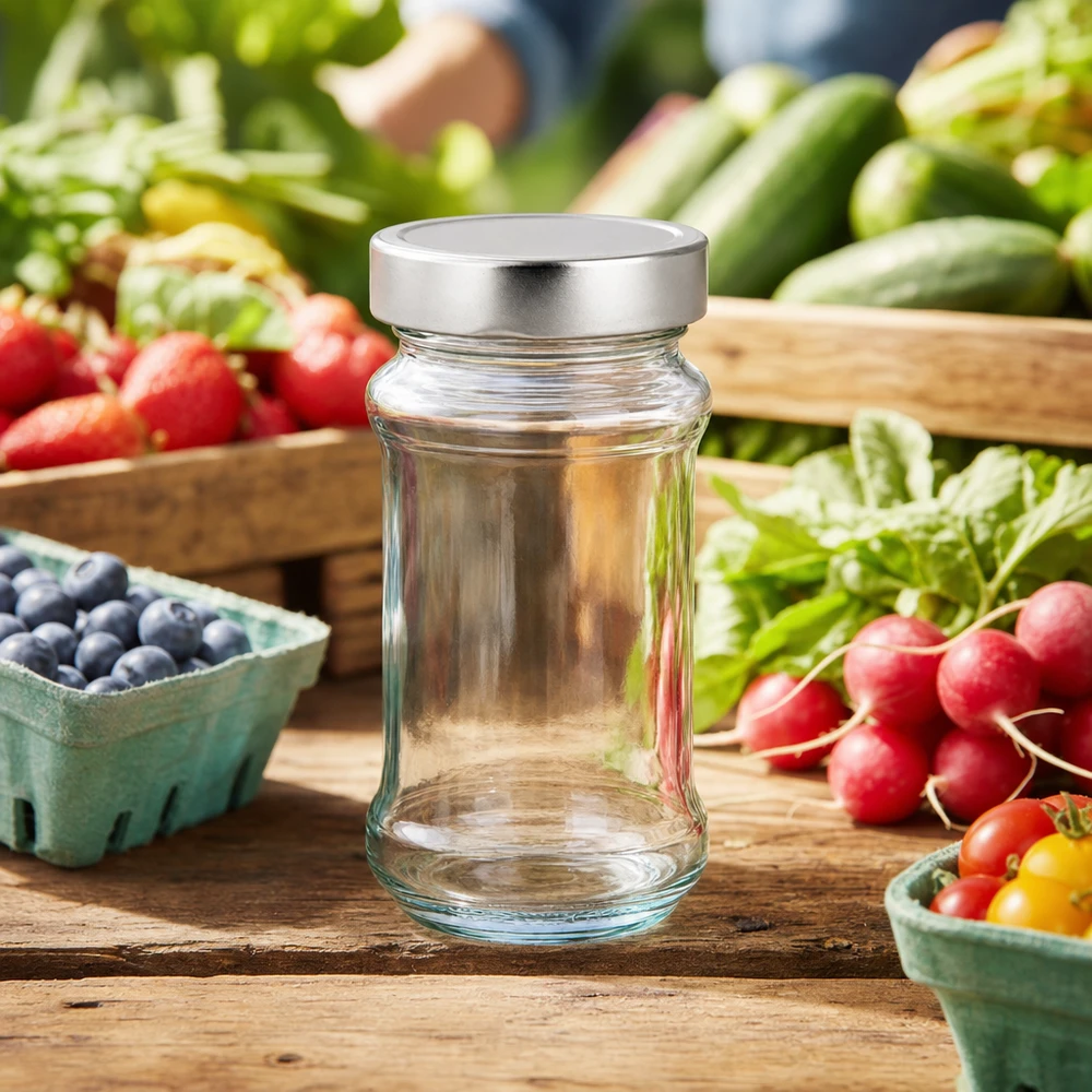 390ml Verre rond avec couvercle BasicSeal argent UNiTWIST 390ml Verre rond avec couvercle BasicSeal argent UNiTWIST