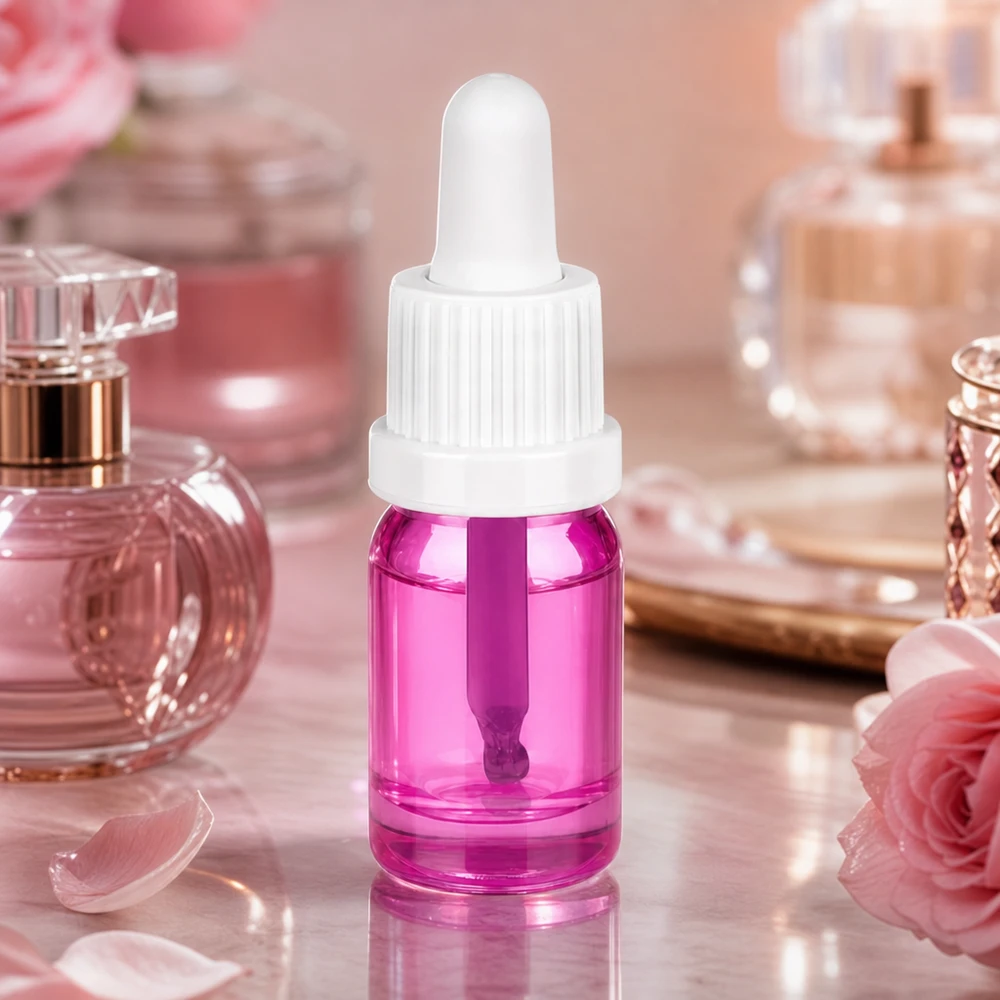 Flacon pipette 5ml blanc Originalité Bouchon à vis PurpleLine UT18/5 Flacon de pharmacie violet de 5ml avec protection UV et bouchon d'inviolabilité blanc Pipette