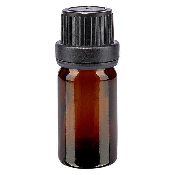 Flacon de pharmacie brun 5ml bouchon vissable noir étanche bouchon d'inviolabilité