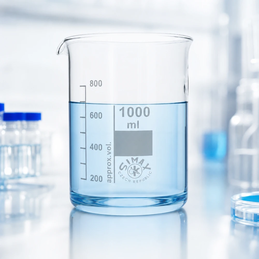Bécher 1000ml en verre borosilicate résistant à la chaleur (forme basse) Bécher grand volume de 1000 ml en verre borosilicaté robuste pour les expériences de laboratoire à grande échelle