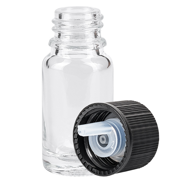 Flacon compte-gouttes 10ml 1mm noir STD ClearL. UT18/10