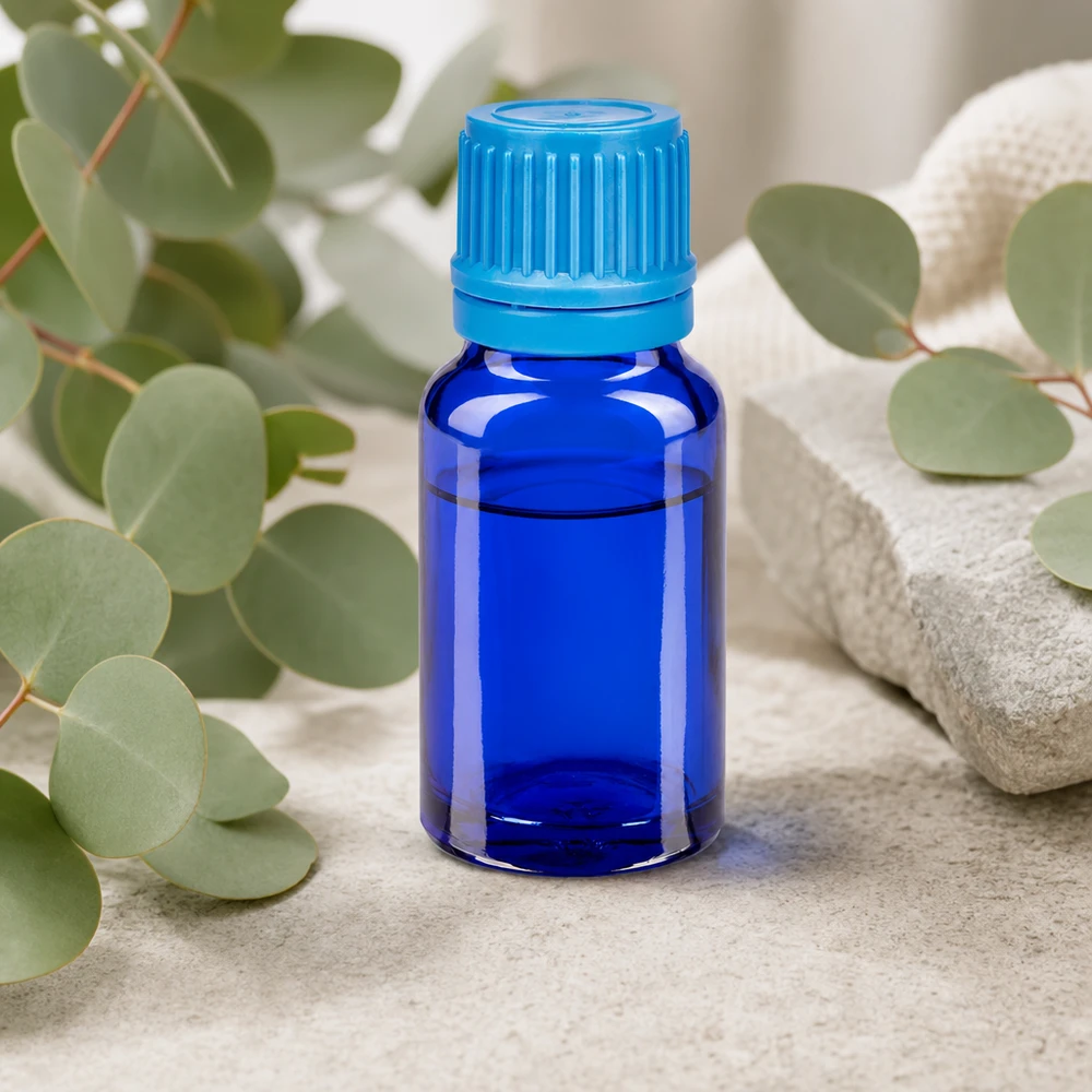 Flacon 10ml 11mm SV bleu OV BlueLine UT18/10 Flacon en verre de 10ml d'un bleu intense idéal pour les sérums et les essences concentrées
