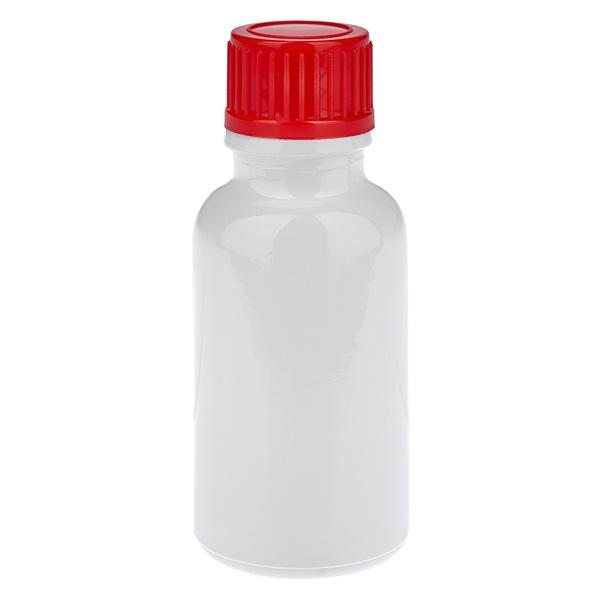 Flacon 20 ml, bouchon à vis 11 mm rouge, standard WhiteLine UT18/20 Flacon 20 ml, bouchon à vis 11 mm rouge, standard WhiteLine UT18/20