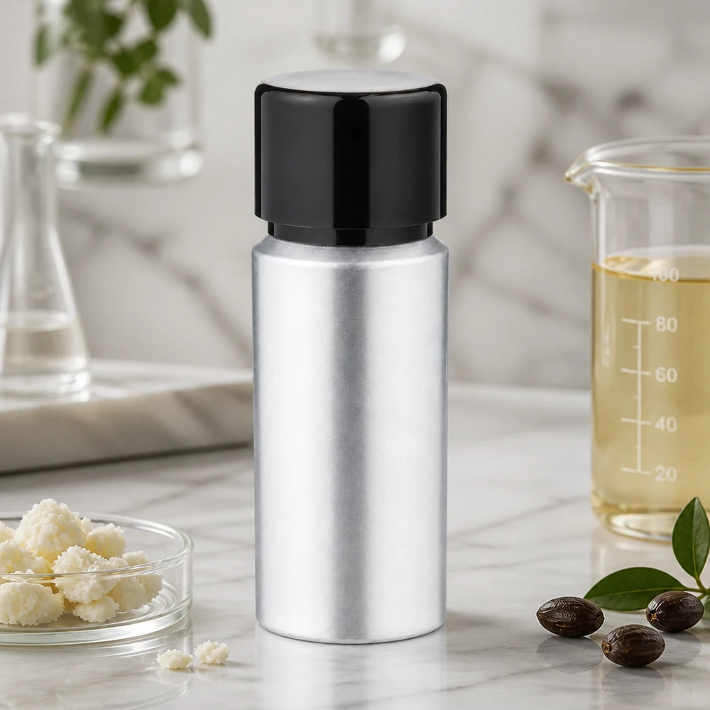 Bouteille en aluminium teinté 20 ml, avec bouchon à vis noir et joint conique Bouteille en aluminium de 20ml en argent élégant - emballage de haute qualité pour les sérums et les teintures