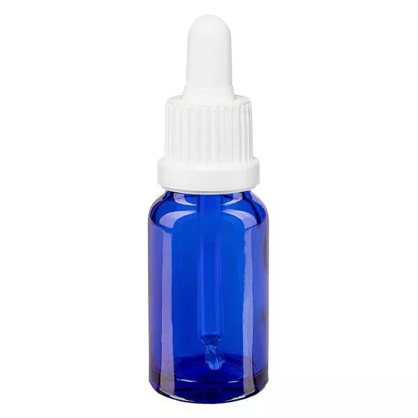 Flacon bleu 10 ml + pipette blanche à système d'inviolabilité