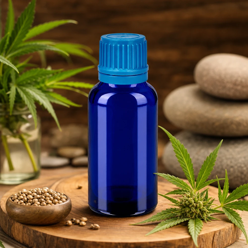 Flacon 30ml 11mm SV bleu OV BlueLine UT18/30 Bouteille de pharmacie premium de 30 ml avec fermeture de sécurité pour les enfants pour les applications médicales