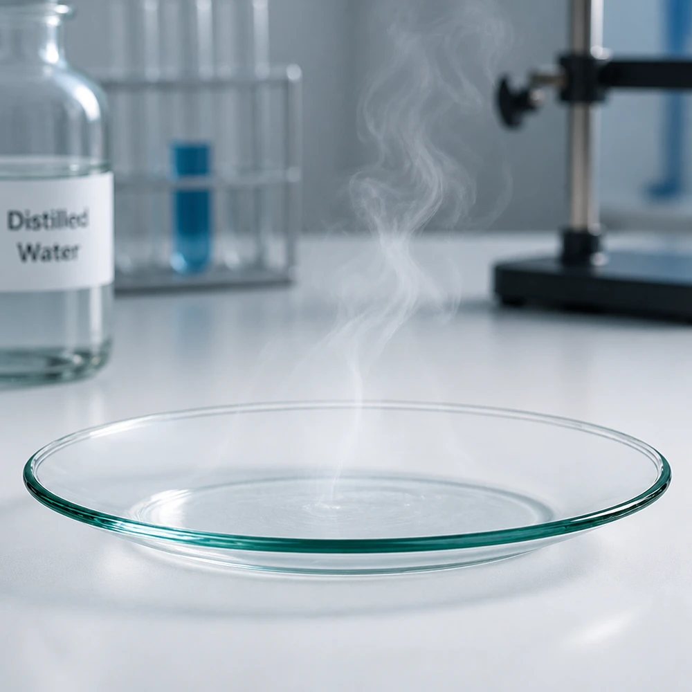 Cuvette en verre concave de 80 mm de diamètre, idéale pour l'évaporation de solvants