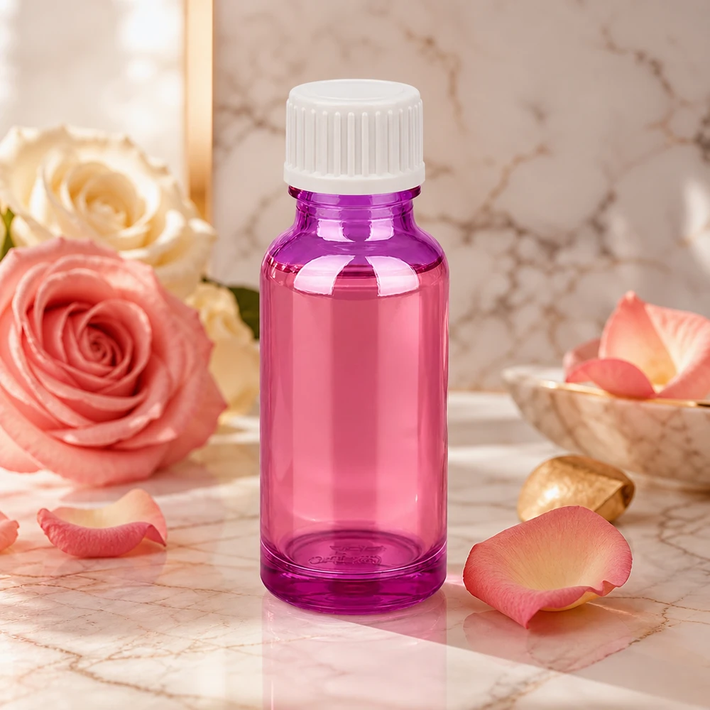 Flacon compte-gouttes 20ml 0.9mm blanc standard PurpleLine. UT18/20 Flacon compte-gouttes compact pourpre 20ml parfait pour les huiles essentielles et l'aromathérapie