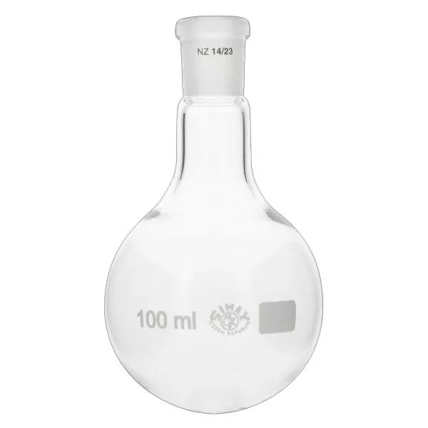 Ballon à fond plat 100ml col étroit borosilicate avec broyage 14/23 Ballon à fond plat 100ml col étroit borosilicate avec broyage 14/23