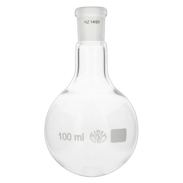 Ballon à fond plat 100ml col étroit borosilicate avec broyage 14/23