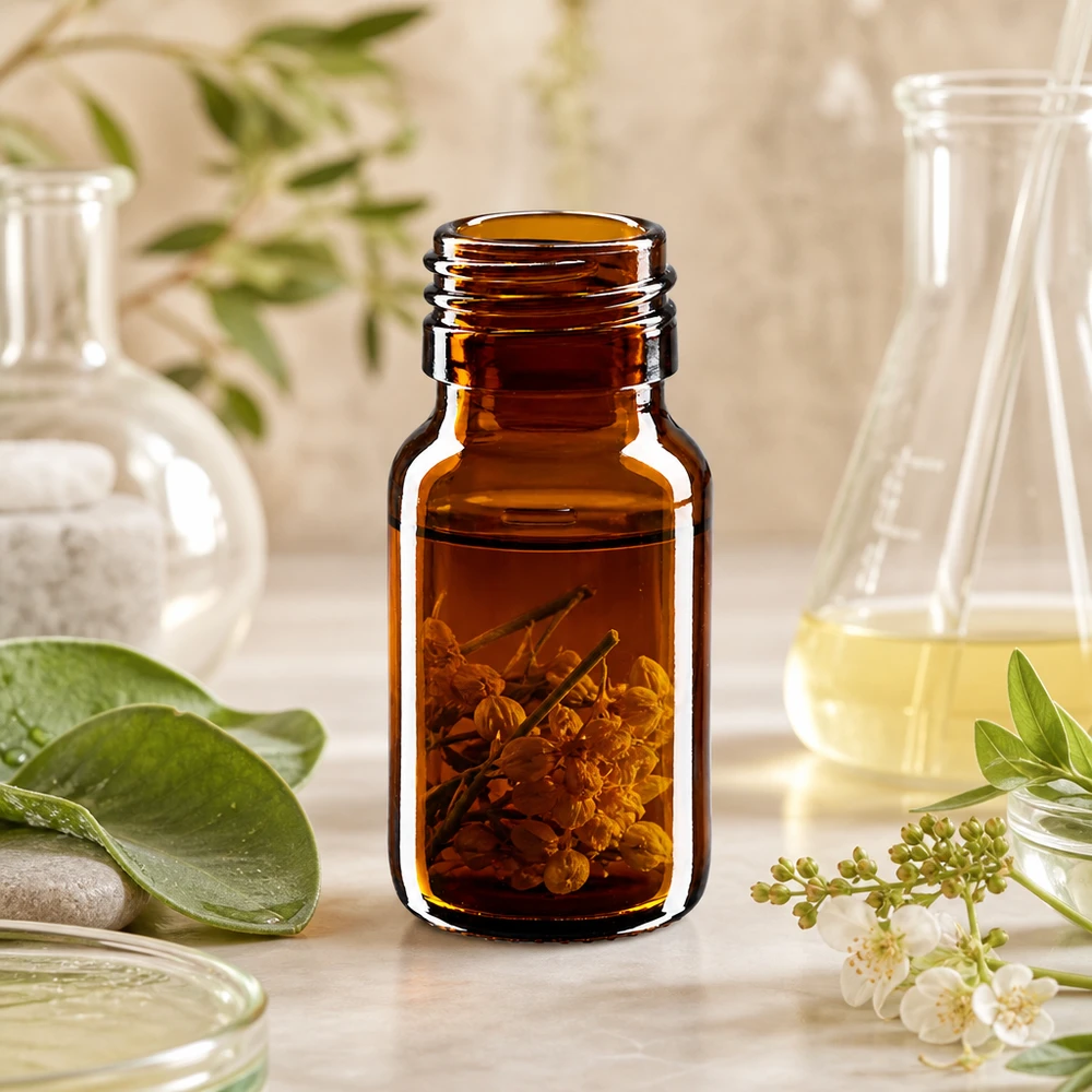 Flacon en verre brun de haute qualité de 30 ml avec protection UV et raccord PP28 pour les pharmacies