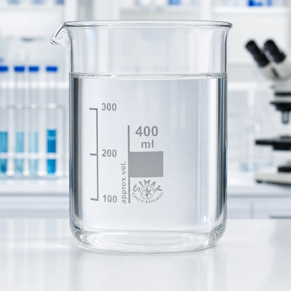 Bécher 400ml en verre borosilicate résistant à la chaleur (forme basse) Bécher de forme basse 400ml en verre borosilicaté de haute qualité pour les applications professionnelles en laboratoire