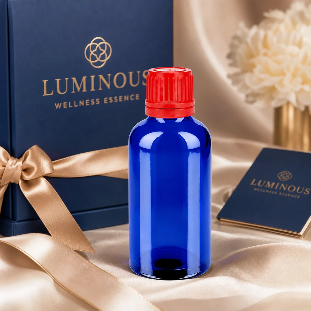 Flacon 50ml 11mm SV rouge OV BlueLine UT18/50 Flacon doseur 50ml avec bouchon rouge vif SV 11mm OV BlueLine UT18/50