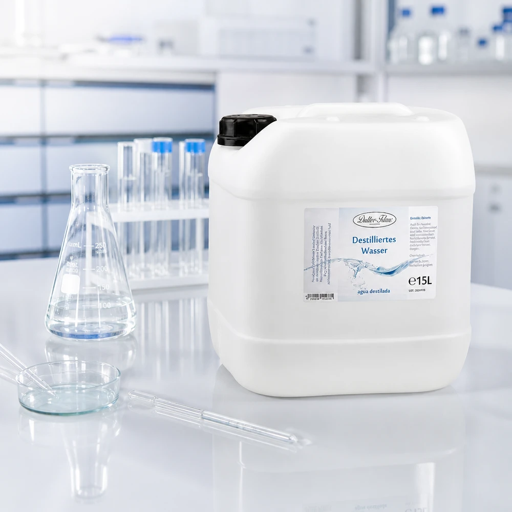 Eau distillée Doktor Klaus - Aqua dest 15 litres en jerrican premium teinte naturelle Eau distillée Doktor Klaus - Aqua dest 15 litres en jerrican premium teinte naturelle