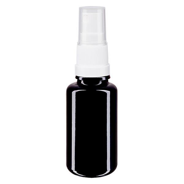 Flacon de pharmacie violet 20ml embout spray blanc Flacon de pharmacie violet 20ml embout spray blanc