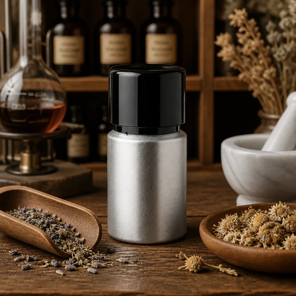 Bouteille en aluminium teinté 10 ml, avec bouchon à vis noir et joint conique Bouteille pratique en métal décapé de 10 ml - taille parfaite pour les voyages et les déplacements