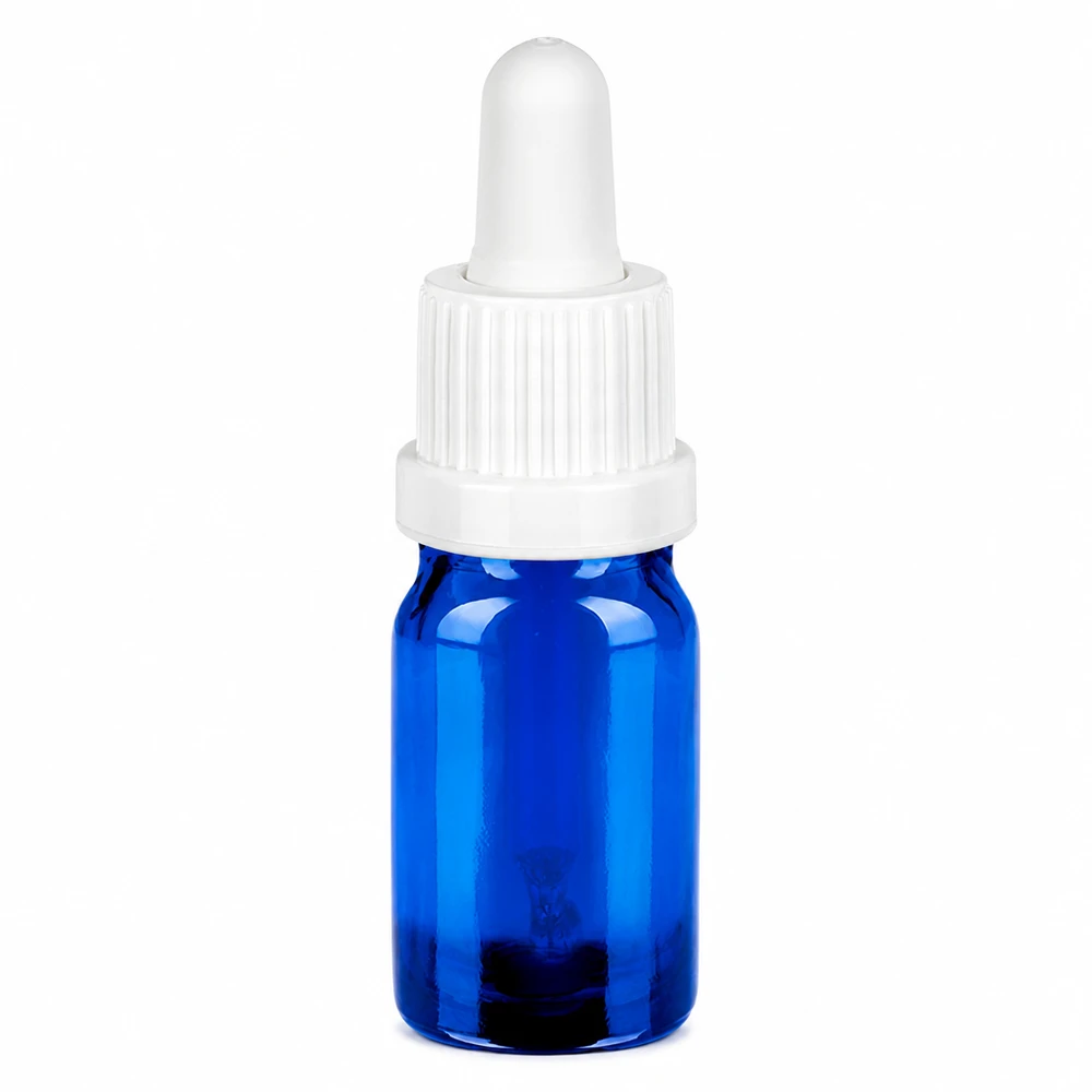 Flacon à pipette 5ml blanc OV BlueLine UT18/5 Bouteille à pipette compacte d'une capacité de 5 ml en verre borosilicaté bleu de haute qualité