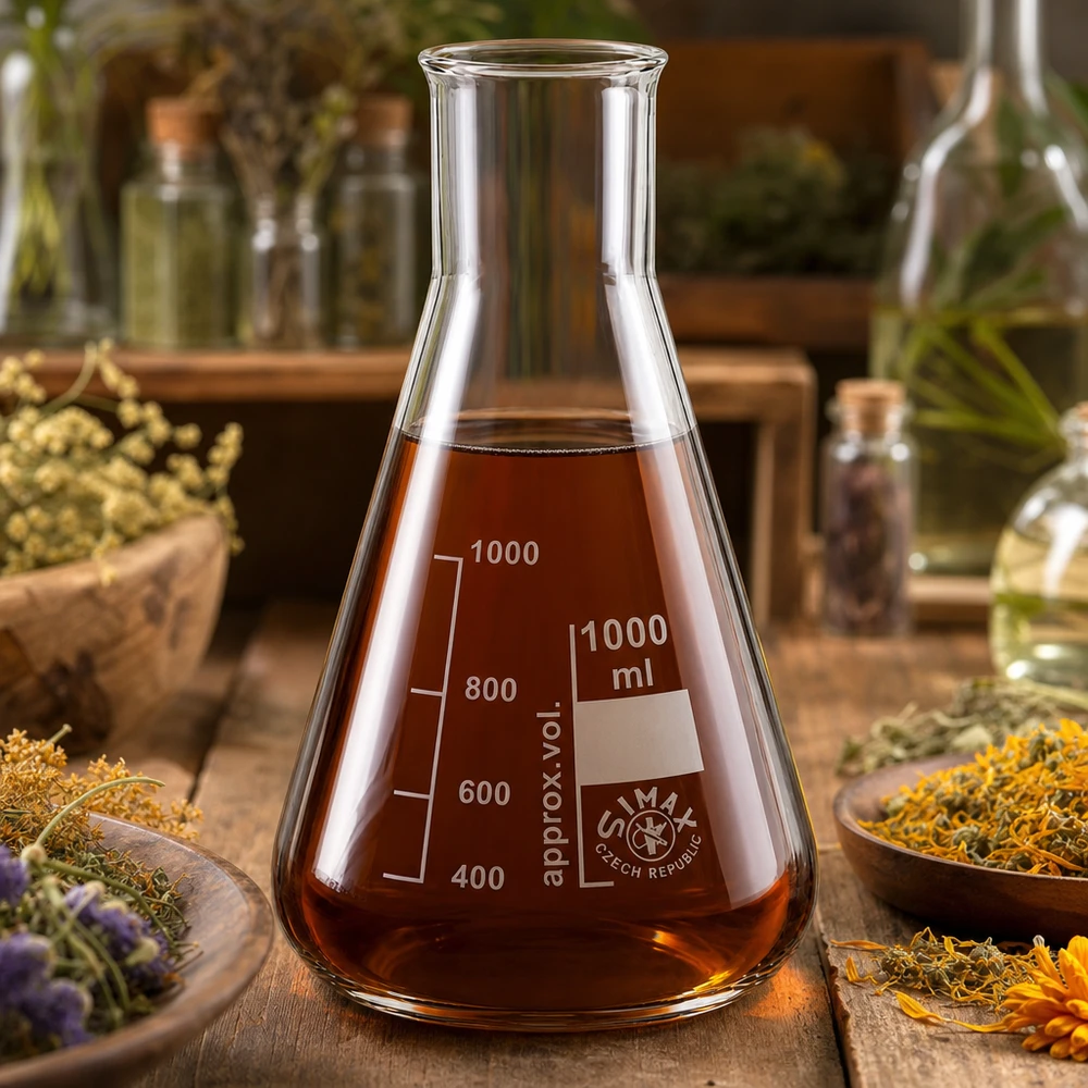 Erlenmeyer 1000ml col large, verre borosilicate