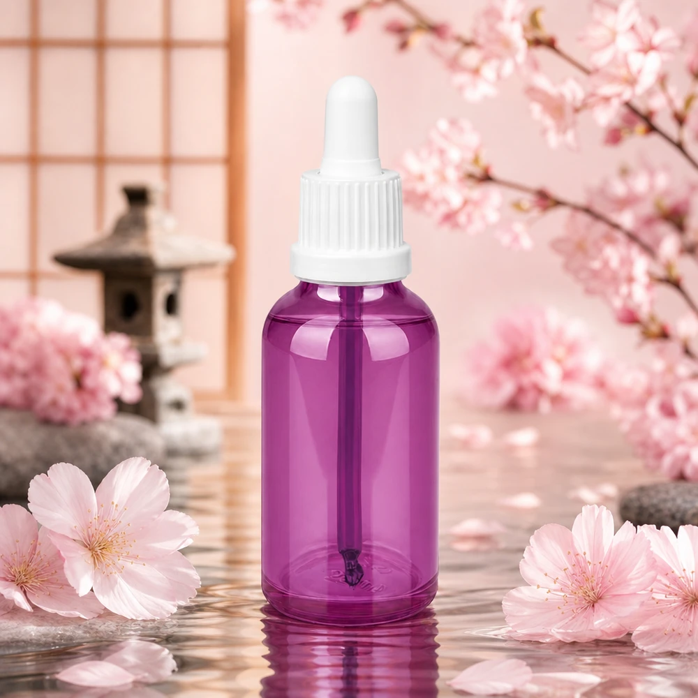 Flacon pipette 30ml blanc originalité bouchon à vis PurpleLine UT18/30 Bouteille à pipette violette de 30 ml avec échelle graduée pour un dosage précis des liquides