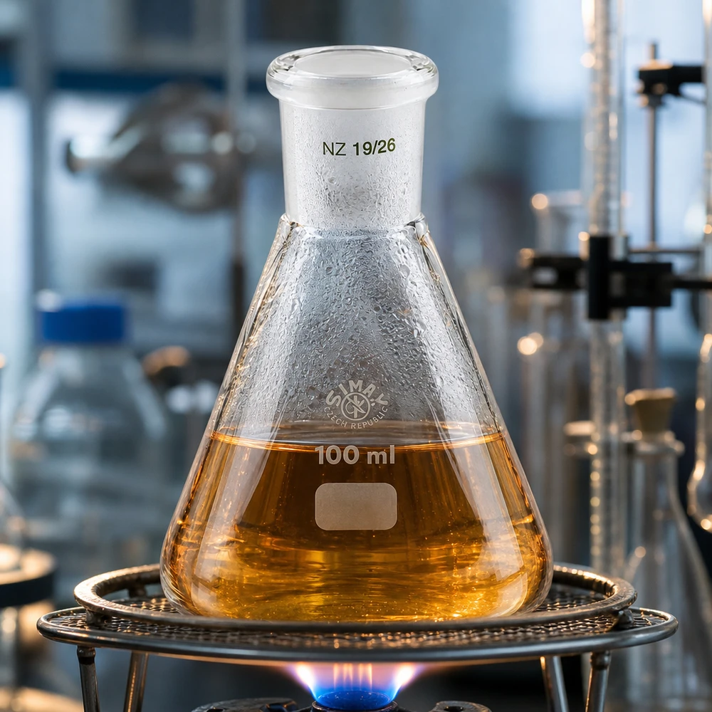 Erlenmeyer 100 ml col étroit, verre borosilicate à rodage normalisé 19/26 Erlenmeyer 100 ml col étroit, verre borosilicate à rodage normalisé 19/26