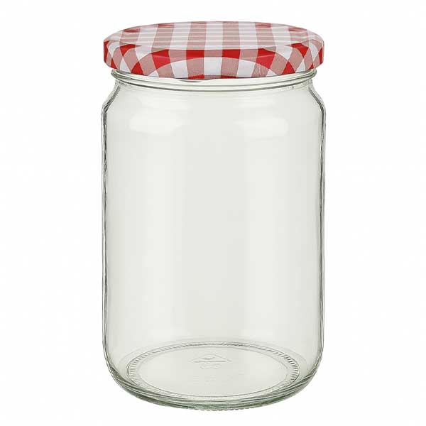 795ml Verre rond avec couvercle BasicSeal rouge/blanc UNiTWIST