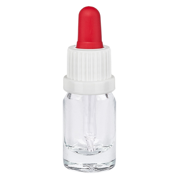 Flacon à pipette 5ml blanc/rouge OV ClearLine UT18/5 Flacon à pipette 5ml blanc/rouge OV ClearLine UT18/5