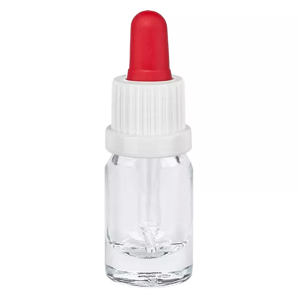 Flacon à pipette 5ml blanc/rouge OV ClearLine UT18/5 Flacon à pipette 5ml blanc/rouge OV ClearLine UT18/5