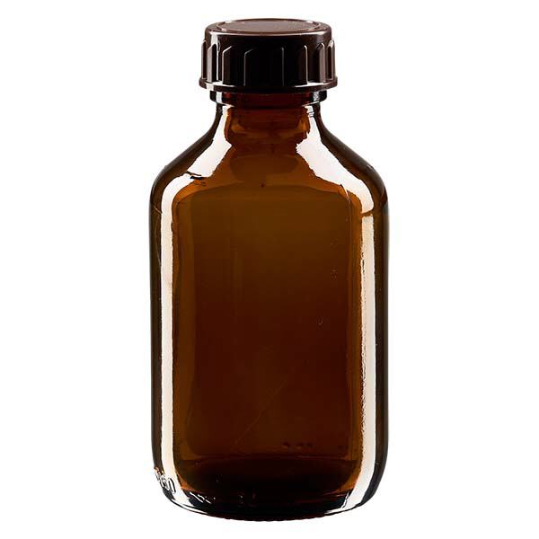 Flacon médical de 150 ml avec bouchon marron