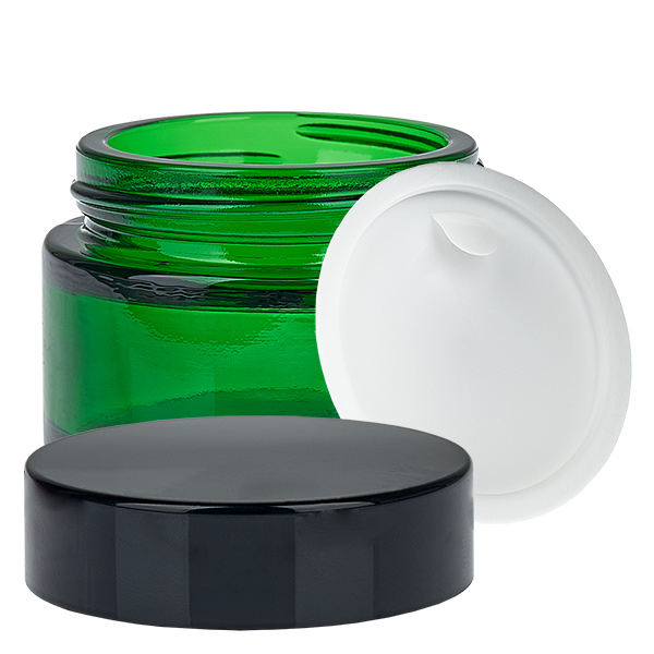 Pot en verre 30ml vert avec couvercle à insérer UNiTWIST