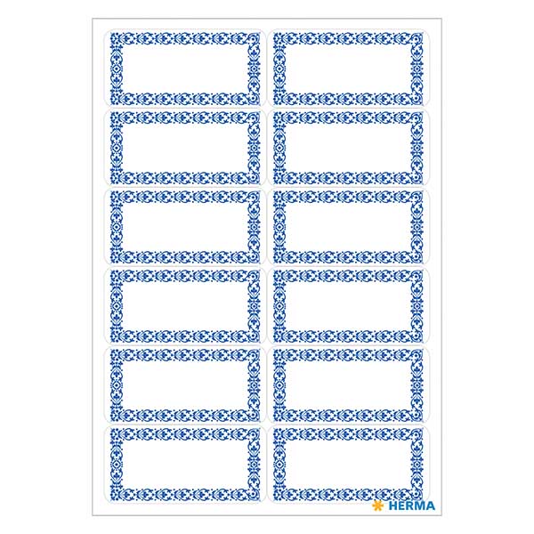 Etiquettes de cuisine bleu/blanc (48 stickers)