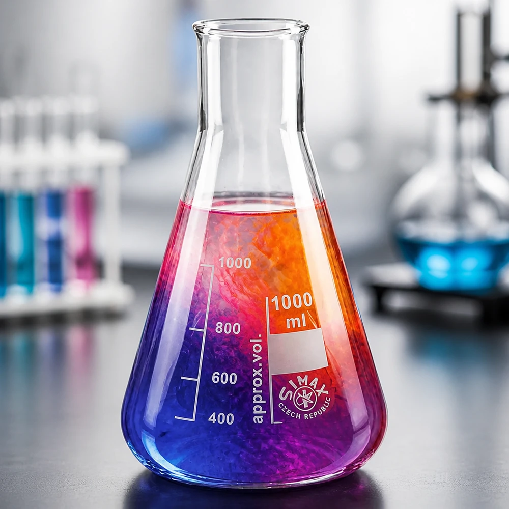Erlenmeyer 300ml col large, verre borosilicate