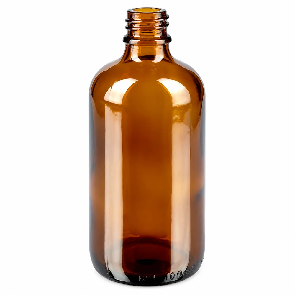 Flacon à pipette 100ml blanc OV BrownLine UT18/100 Bouteille en verre de 100 ml de haute qualité de couleur ambre avec un col large pour un remplissage facile