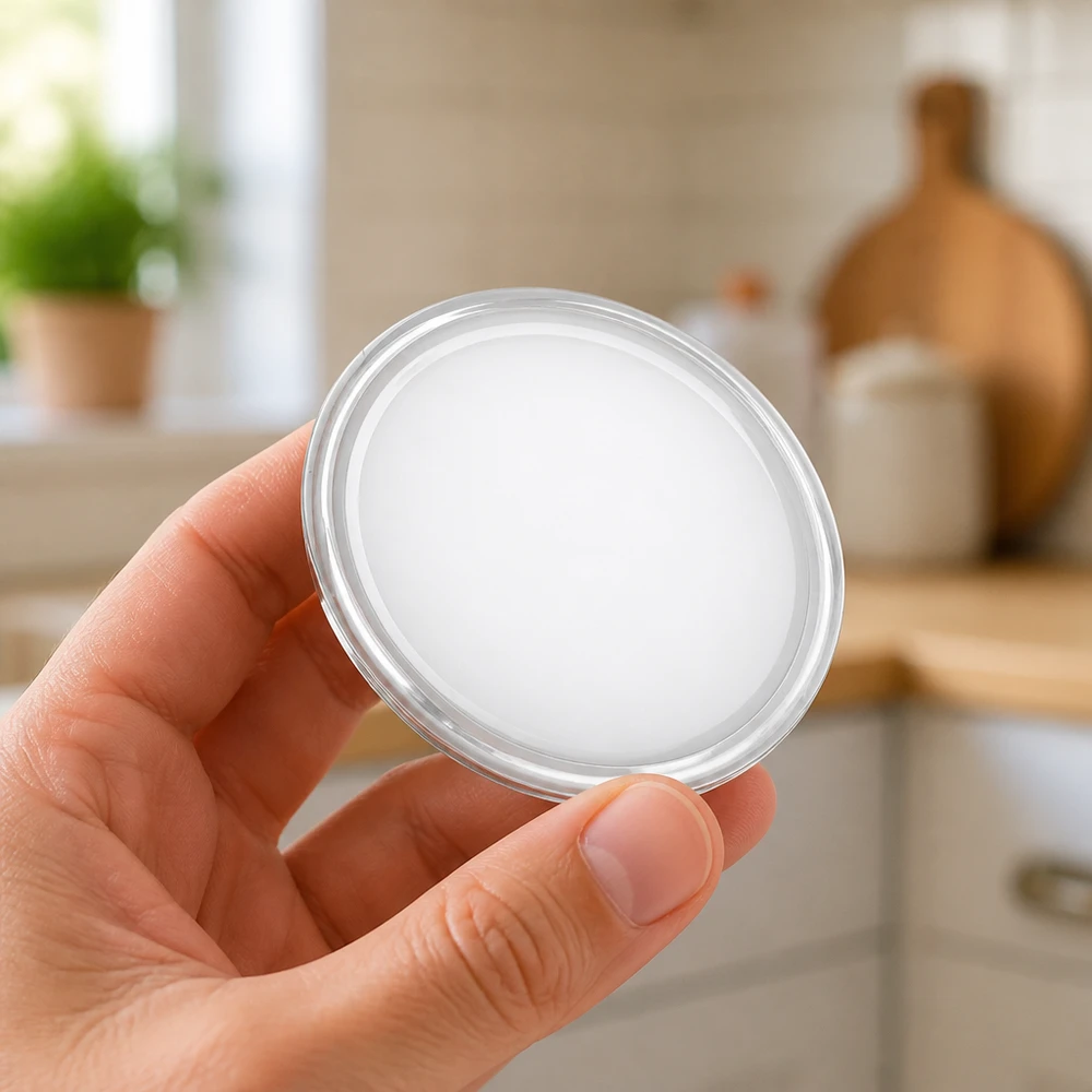 Couvercle rond en verre blanc 63 mm BasicSeal TO63 avec bord transparent, qualité UNiTWIST