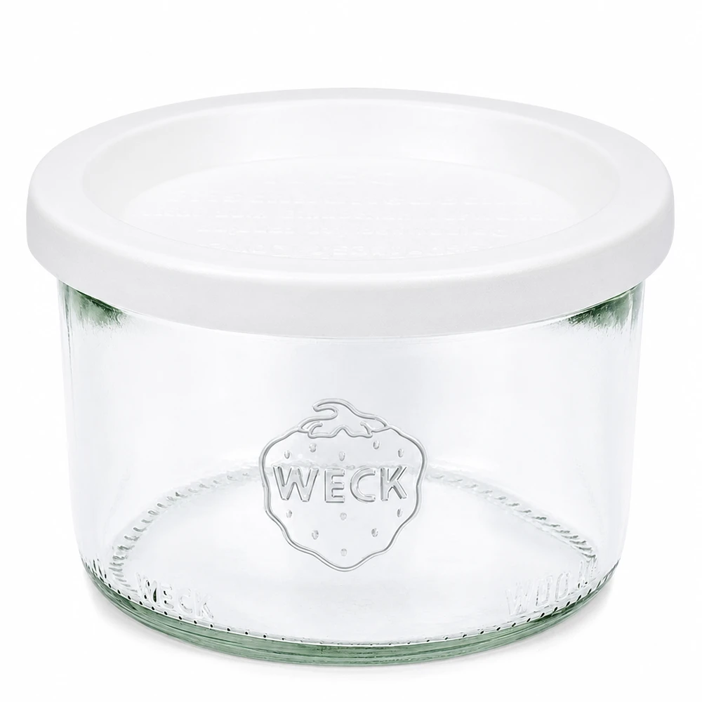 200ml bocal conique avec couvercle fraîcheur WECK RR80 WECK Pot renversé 200ml avec couvercle fraîcheur blanc RR80 Pot de conservation pour confitures et conserves
