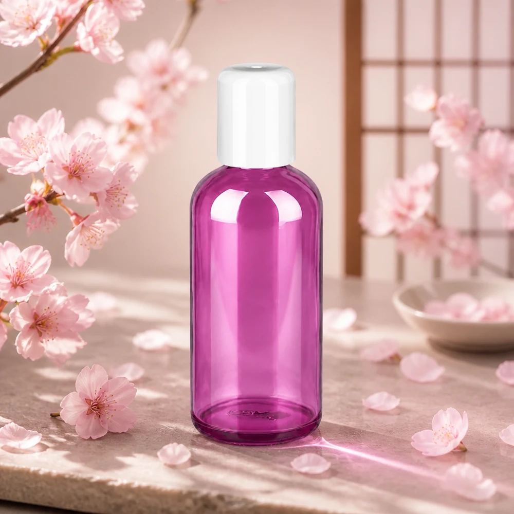 Flacon roll-on 100ml blanc standard PurpleLine UT18/100 Récipient Roll-On de 100ml en violet transparent idéal pour les cosmétiques DIY et les huiles naturelles