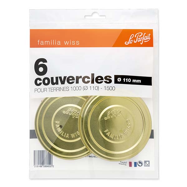 Le Parfait® Familia Wiss 6 pokrywek Ø110 mm Le Parfait® Familia Wiss 6 pokrywek Ø110 mm