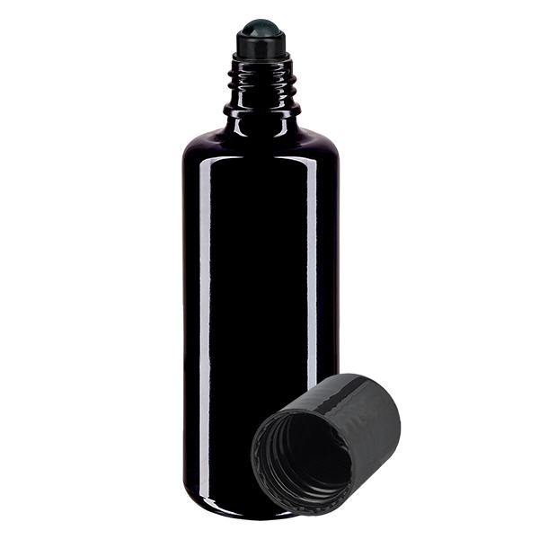 Flacon de déodorant en verre violet 100 ml, déo à bille vide Flacon de déodorant en verre violet 100 ml, déo à bille vide