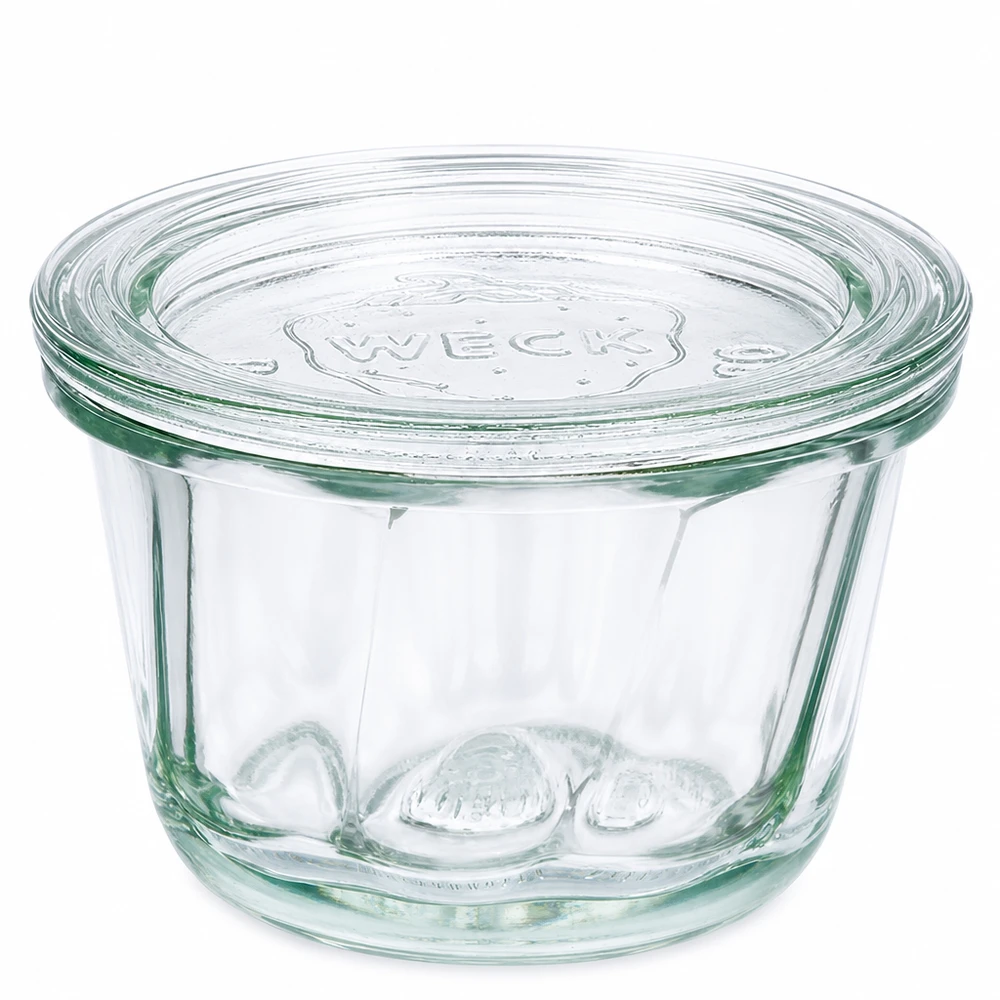 165ml WECK Pot à kouglof RR80 avec couvercle en verre transparent Pot de conservation pour desserts et conserves