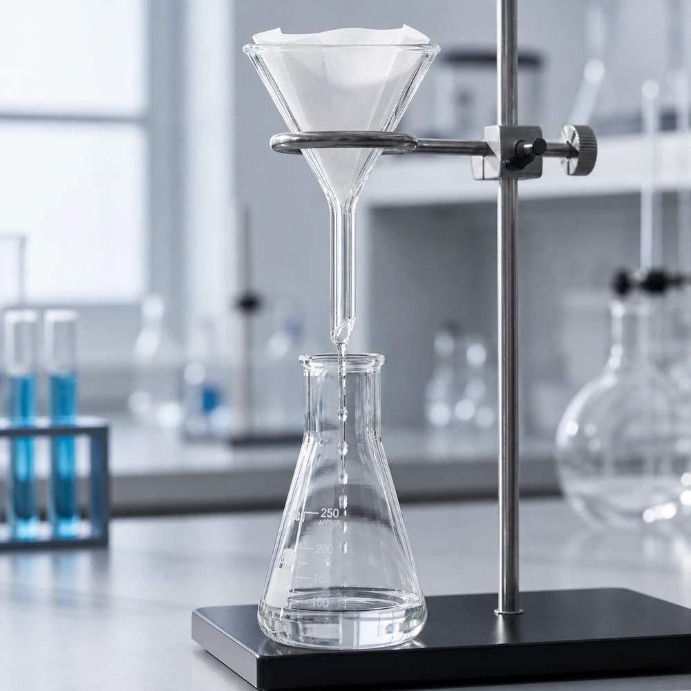 Entonnoir en verre de précision 45mm avec un angle de 60 degrés pour une filtration efficace en laboratoire et en cuisine