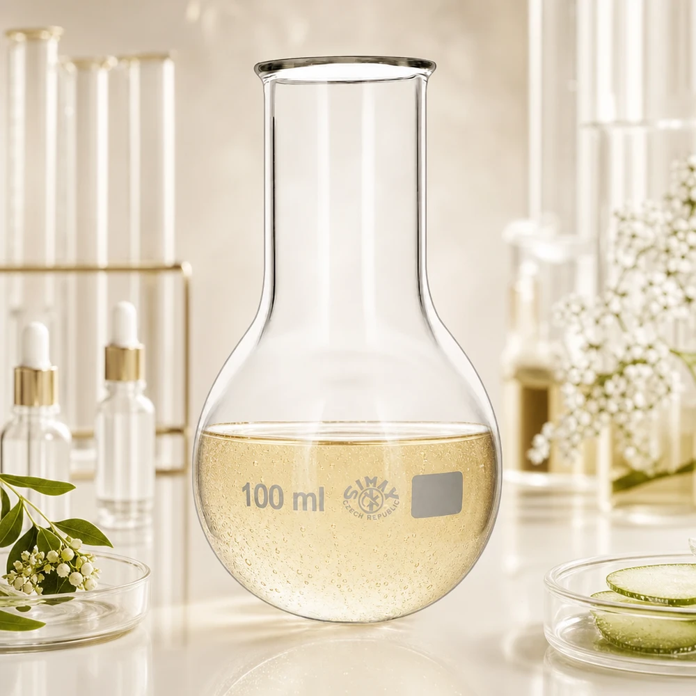 Ballon rond 100ml avec forme ergonomique pour une manipulation sûre dans les laboratoires de chimie